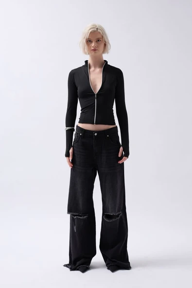 Fermuar Detaylı Bluz ürün görseli