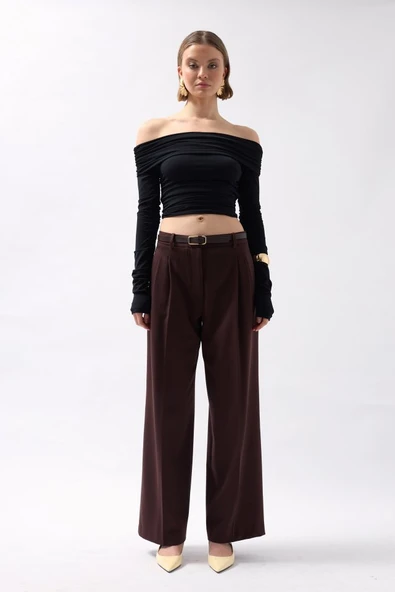 Omuz Dekolte Straplez Bluz - Resim 2