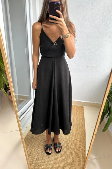 7073 ELBİSE-SİYAH - Resim 3