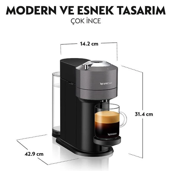 Nespresso Vertuo Next C Matt Black Kapsül Kahve Makinesi - 4