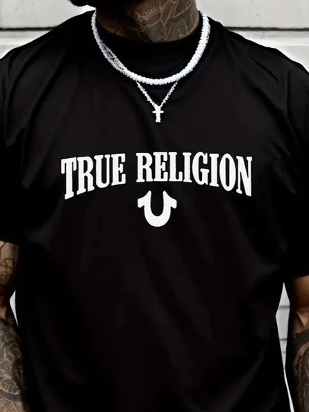 Erkek True Religion Baskılı Süprem T-shirt - Resim 2