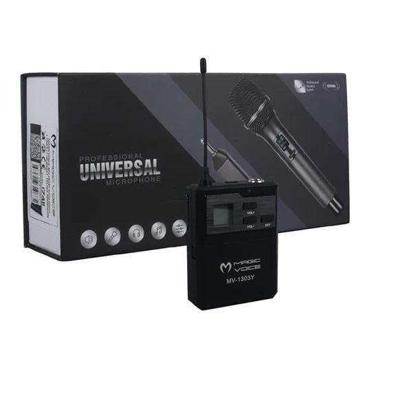 MagicVoice MV-1303Y UHF 1 Yaka + 1 Headset Kablosuz Profesyonel Telsiz Mikrofon - 2