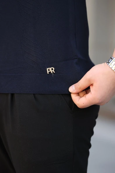 Erkek Viskon Kumaş Polo Yaka Tişört - Resim 3