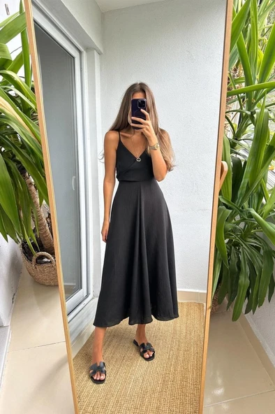 7073 ELBİSE-SİYAH ürün görseli