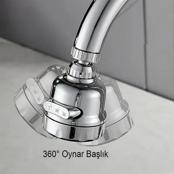 Sunup SN-27115 3 Kademeli Tasarruflu Musluk Başlığı 360 Derece - 2