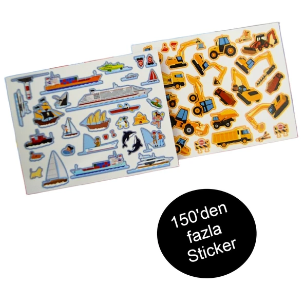 Lino Tekrar Kullanılabilen Sticker Pad Taşıtlar (LS-603) - Resim 2