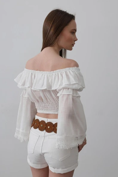 Bluz - Beyaz - Resim 4