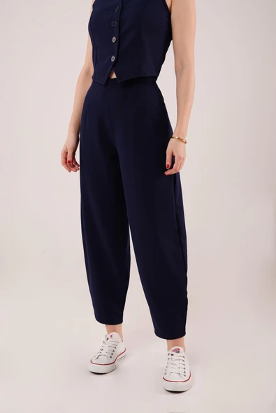 Havuç Kesim Lacivert Pantolon - Resim 2