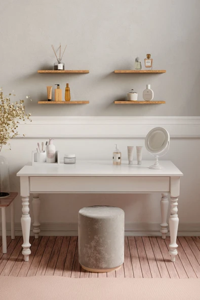 yankı-byeg 30 Cm 4lü Safir Meşe Mdf Uçan Mini Duvar Rafı Gizli Bağlantı Çiçeklik ürün görseli