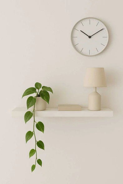 yankı-byeg 68 Cm Mat Beyaz Mdf Uçan Duvar Rafı Gizli Bağlantı Kitaplık ürün görseli