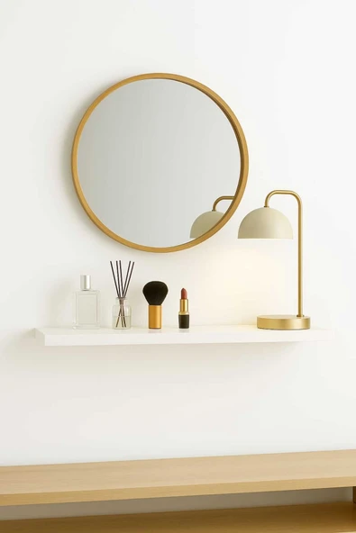 yankı-byeg 70 Cm Mat Beyaz Mdf Gizli Bağlantı Duvar Rafı Dresuar Dekoratif Raf ürün görseli