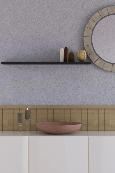 yankı-byeg 70 cm Mat Siyah Mdf Uçan Duvar Rafı Gizli Bağlantı Kitaplık ürün görseli