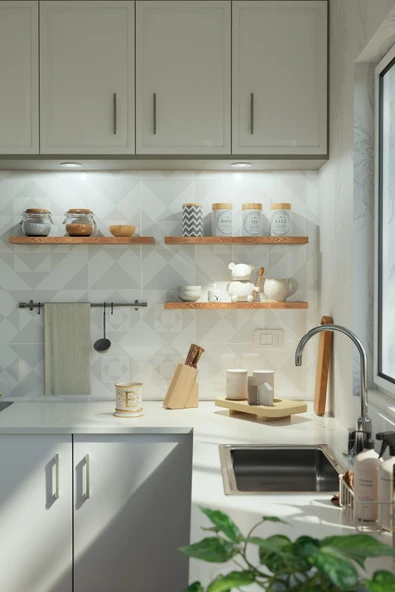 yankı-byeg 60 Cm 3lü Safir Meşe Mdf Uçan Duvar Rafı Gizli Bağlantı Kitaplık ürün görseli