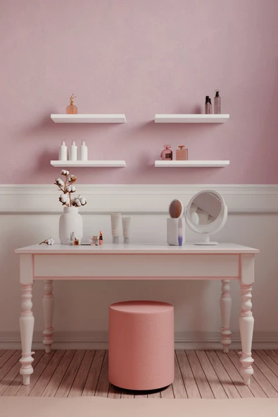 yankı-byeg 30 Cm 4lü Mat Beyaz Mdf Dekoratif Duvar Rafı Gizli Bağlantı Çiçeklik ürün görseli