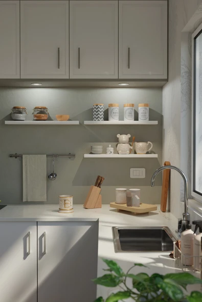 yankı-byeg 60 Cm 3lü Mat Beyaz Mdf Uçan Duvar Rafı Gizli Bağlantı Kitaplık ürün görseli