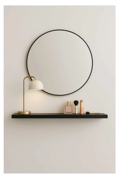 yankı-byeg 70 Cm Mat Siyah Mdf Gizli Bağlantı Duvar Rafı Dresuar Dekoratif Raf ürün görseli