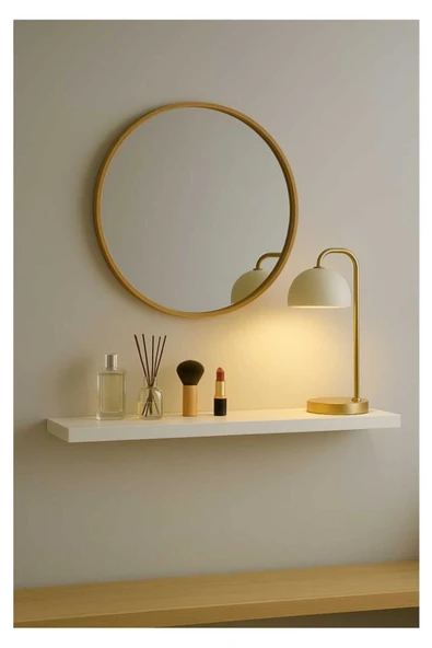 yankı-byeg 70 Cm Mat Beyaz Mdf Gizli Bağlantı Duvar Rafı Dresuar Dekoratif Raf - Resim 2