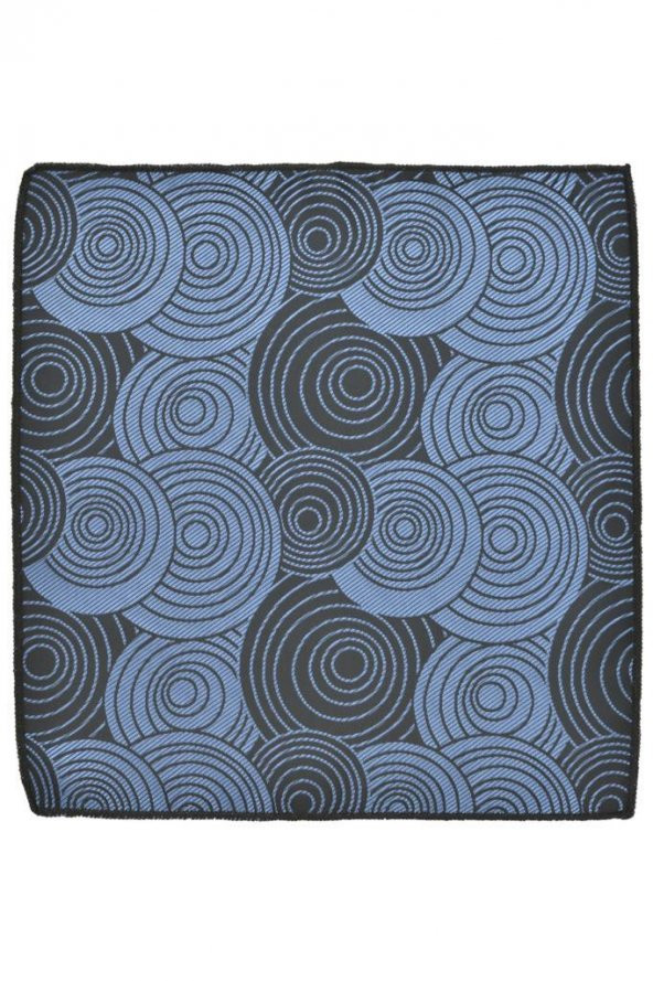 Brianze Geometrik Desen Açık Mavi Mendilli Kravat - Resim 4