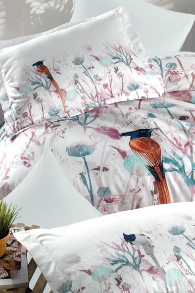 Dijital Saten Çift Kişilik Nevresim Takımı Velvet - Resim 3