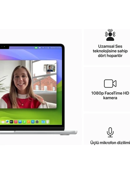 Apple MacBook Air M3 24GB 512GB SSD macOS 13" Taşınabilir Bilgisayar Gümüş MC8N4TU/A - 7