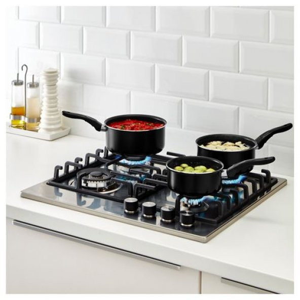 3Lü Sos Tenceresi,Mini Tencere Seti IKEA Teflon Küçük Kullanışlı Tencereler - 2