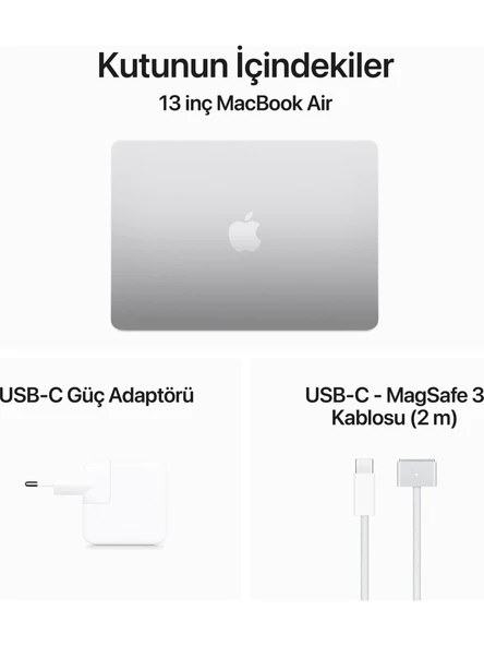 Apple MacBook Air M3 24GB 512GB SSD macOS 13" Taşınabilir Bilgisayar Gümüş MC8N4TU/A - 5
