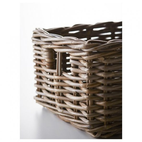 El Dokuması Sepet IKEA Hasır 25x29x15 cm Çok Amaçlı Hasır Kutu - 2