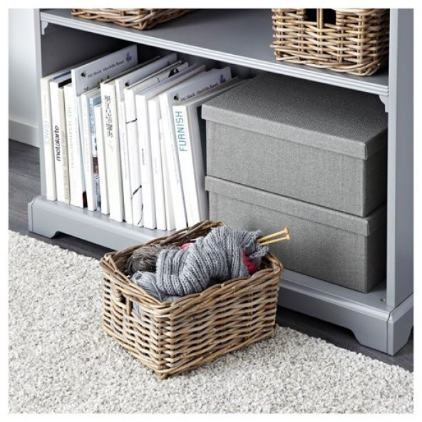 El Dokuması Sepet IKEA Hasır 25x29x15 cm Çok Amaçlı Hasır Kutu - 3