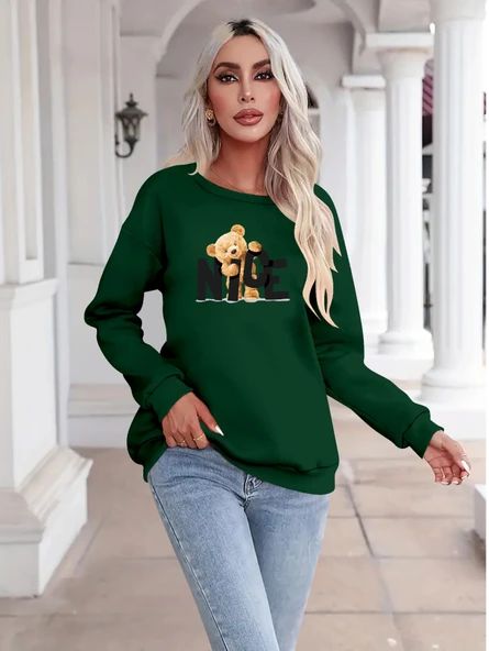 Kadın Uzun Kollu Bisiklet Yaka Viskon Iki Iplik Bluz ürün görseli