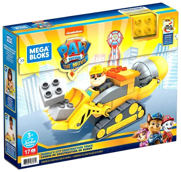 Mattel Mega Bloks Paw Patrol Rubble'ın Inşaat Kamyonu GYW91