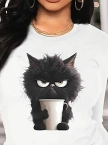 Kadın Uzun Kollu Bisiklet Yaka Baskılı Viskon Bluz - Resim 2