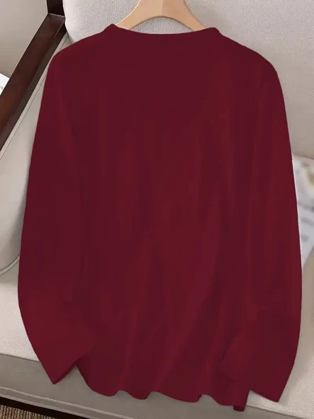 Kadın Uzun Kollu Bisiklet Yaka Ayçiçeği Desenli Viskon Bluz - Resim 3