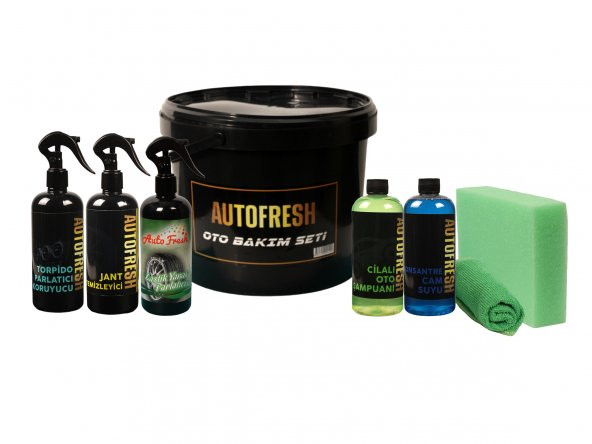 AutoFresh Oto Bez Sünger Jant Temizleyici Torpido Parlatıcı Lastik Parlatıcı Şampuan Camsuyu Araç Seti