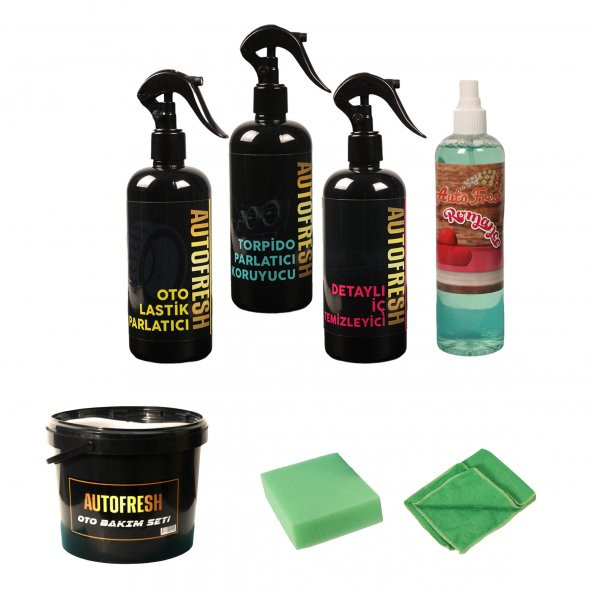 AutoFresh 7lİ Araç Temizlik Bakım Seti Oto Bakım Seti (Lastik, Torpido, Koltuk Tavan ve Zemin)
