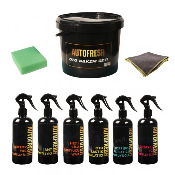 AutoFresh 9lu Fırsat Araç Bakım Seti Kampanyalı Oto Bakım Temizlik Seti