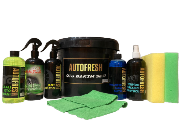 AutoFresh Oto Bez Sünger Jant Temizleyici Torpido Parlatıcı Lastik Parlatıcı Şampuan Camsuyu Araç Seti - 2