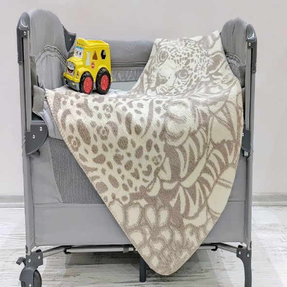 Pamuklu Bebek Battaniyesi Gri Ton