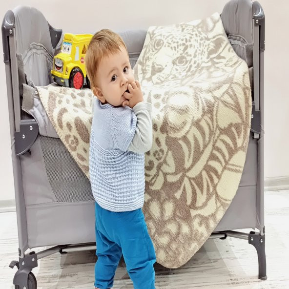 Pamuklu Bebek Battaniyesi Gri Ton - 2