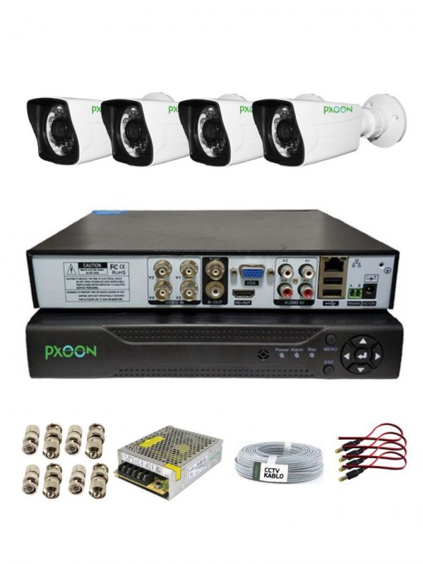 Pxoon Pro Array 4Lü 1080p FHD AHD Güvenlik Kamerası Seti