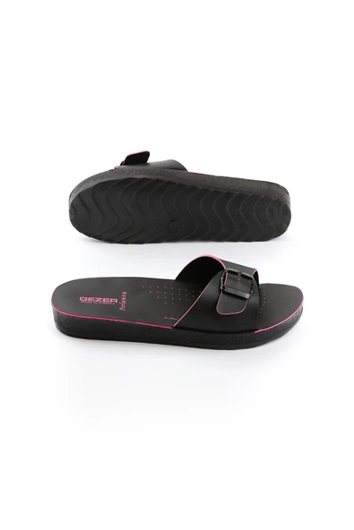 Gezer Yazlık Tek Toka Renkli Şerit Kadın Terlik - Resim 4