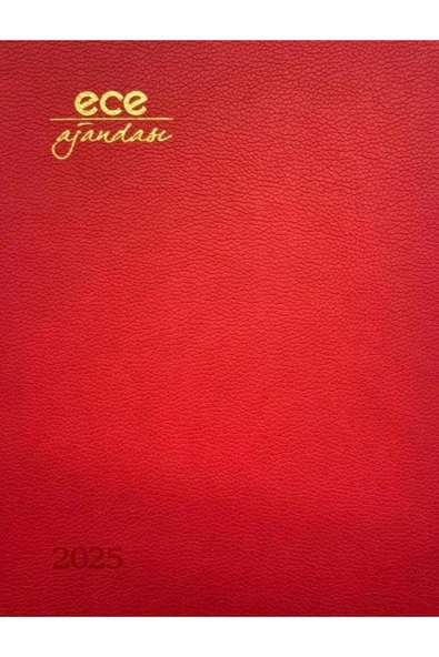 Ece Ajanda Alaçatı Kırmızı Haftalık Çizgili 18,5x23,5 2025 ürün görseli 1