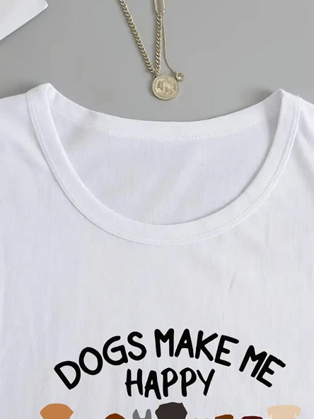 Kadın Uzun Kollu Bisiklet Yaka Köpek Resimli Viskon Bluz - Resim 4