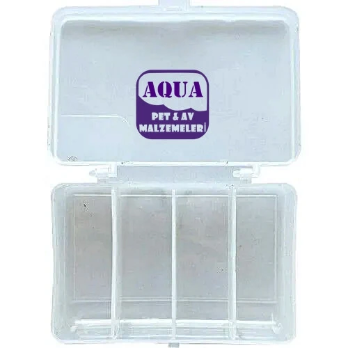 İğne Kutusu 4 Bölmeli Şeffaf Organizer Kutu 12.5x8x3 cm