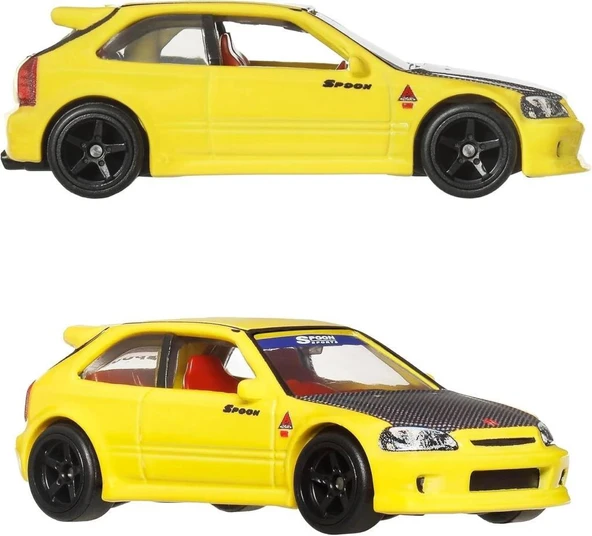 1:64 Hot Wheels Premium Car Culture 2'li Paket 99 HONDA CIVIC TYPE R (EK9)  & HONDA CIVIC TYPE R HBL96 - JBL00 - 4