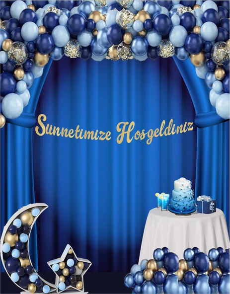 Sünnetimize Hoşgeldiniz Altın Kaligrafi Banner
