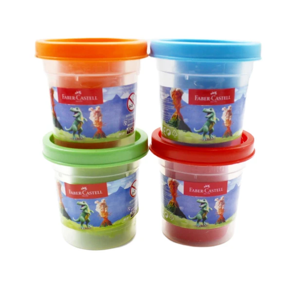 Faber-Castell Dino 4x56 gr Oyun Hamuru ve 3D Kalıp Oyun Hamuru Seti - Resim 4