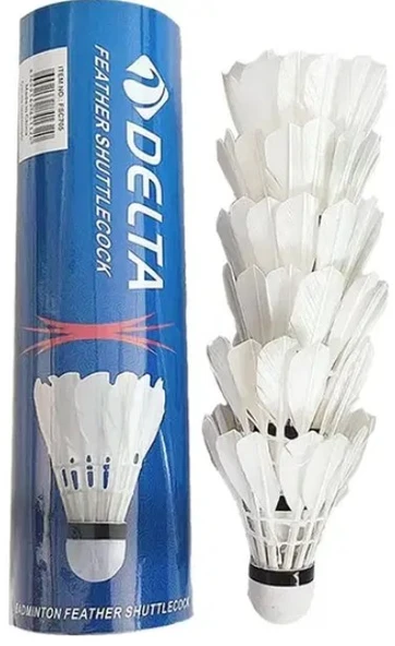 Delta Özel Kaz Tüyü Pratik Kutusunda 6 Adet Mantar Kafa Badminton Topu