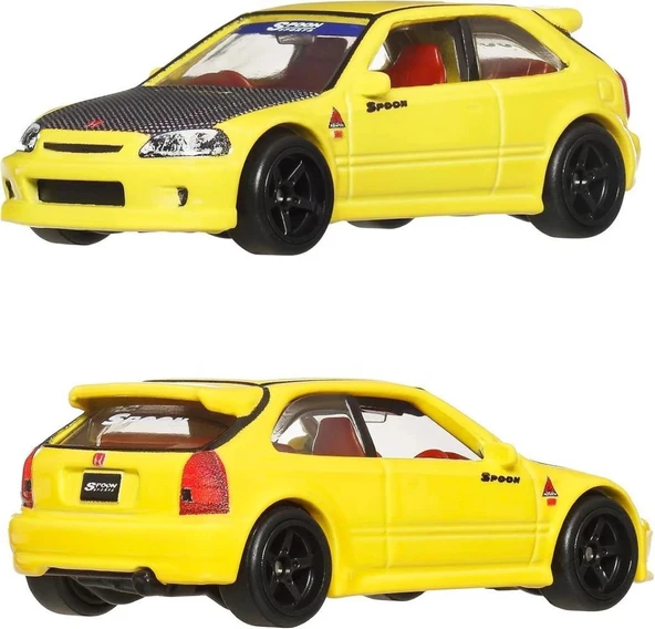 1:64 Hot Wheels Premium Car Culture 2'li Paket 99 HONDA CIVIC TYPE R (EK9)  & HONDA CIVIC TYPE R HBL96 - JBL00 - 5