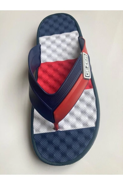 Gezer Erkek Masajlı Parmak Arası Terlik Lacivert Kırmızı 13087 - Resim 5