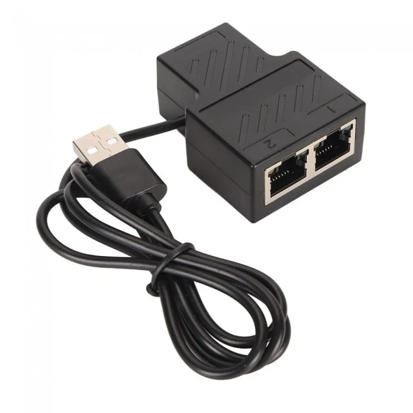 2 Port rj45 ethernet 100 mbps splitter rj45 ayırıcı 1 giriş 2 çıkış ürün görseli